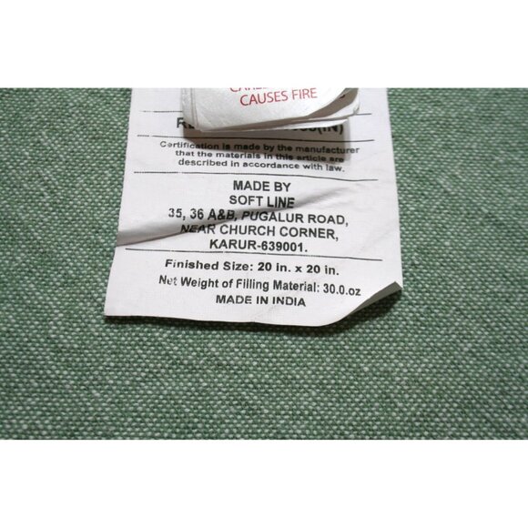 The Farmhouse Rachel Ashwell Set of 2 Green 20x20 Pillow Covers Shabby Cottage - Picture 7 of 7